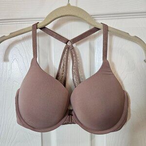 Victoria's Secret Perfect Shape Front Close Racerback Beige Nude 34D Bra